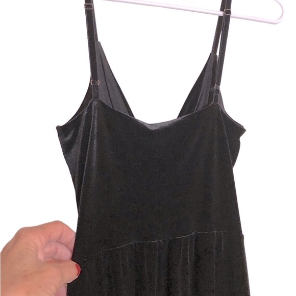 Bailey 44 Black Velvet Mini Dress Wrap Front Spaghetti Straps Size Small - Picture 3 of 11